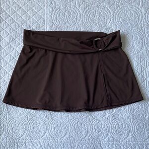 Jantzen Swim Mini Skirt Coverup Y2K Chocolate Brown S